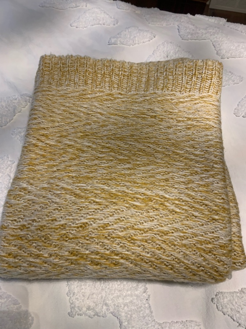 Simons Knit Storage Basket in Cream and Yellow